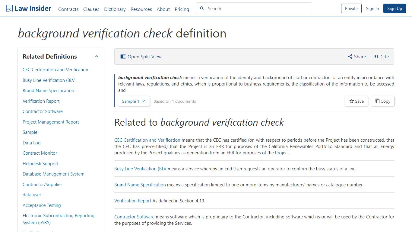 background verification check Definition | Law Insider